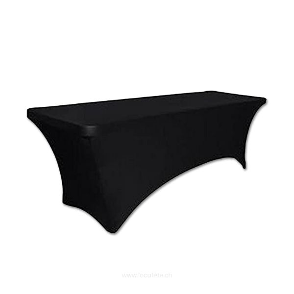196--Housse noire stretch pour table rectangulaire 183x76 cm