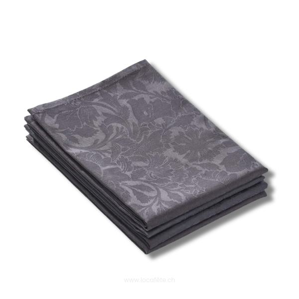 28-Serviette-noir satin damassée Christian Lacroix 50x50